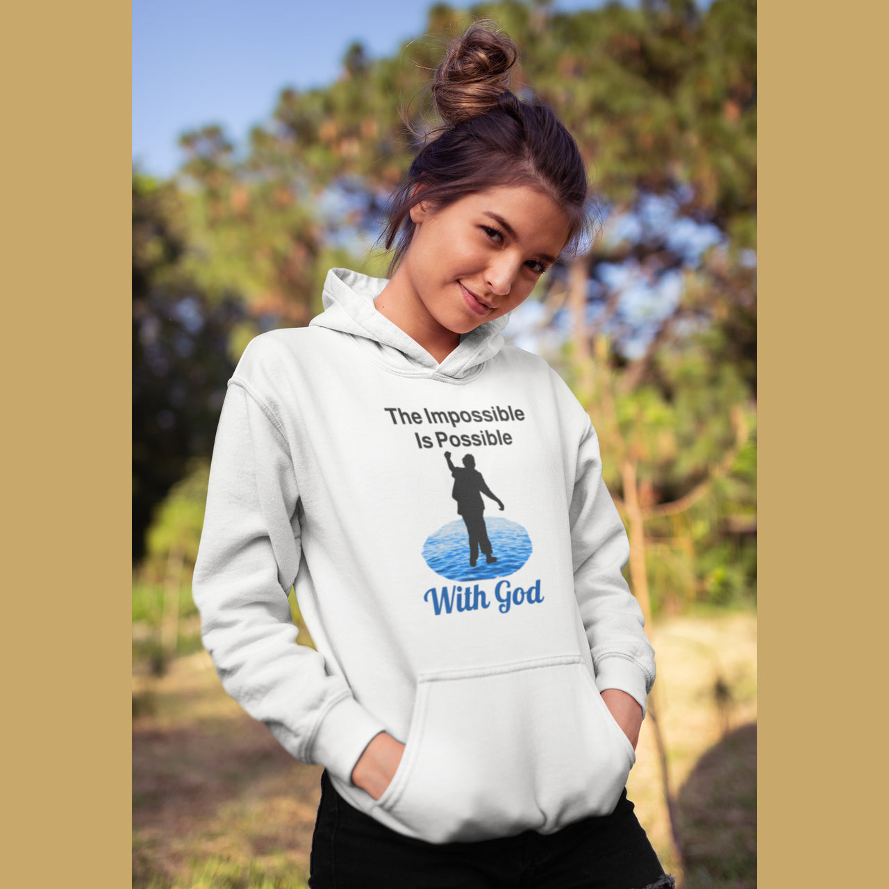 Gildan Youth Unisex Hoodie, Walk on Water Teen