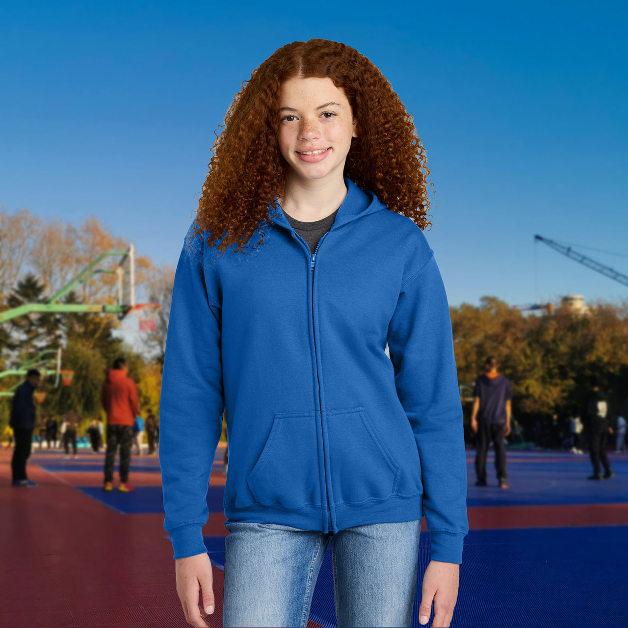 Gildan Youth Unisex Zip-Up Hoodie, Miracles Happen (Image on Back)
