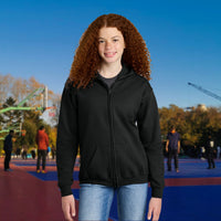 Gildan Youth Unisex Zip-Up Hoodie, Miracles Happen (Image on Back)