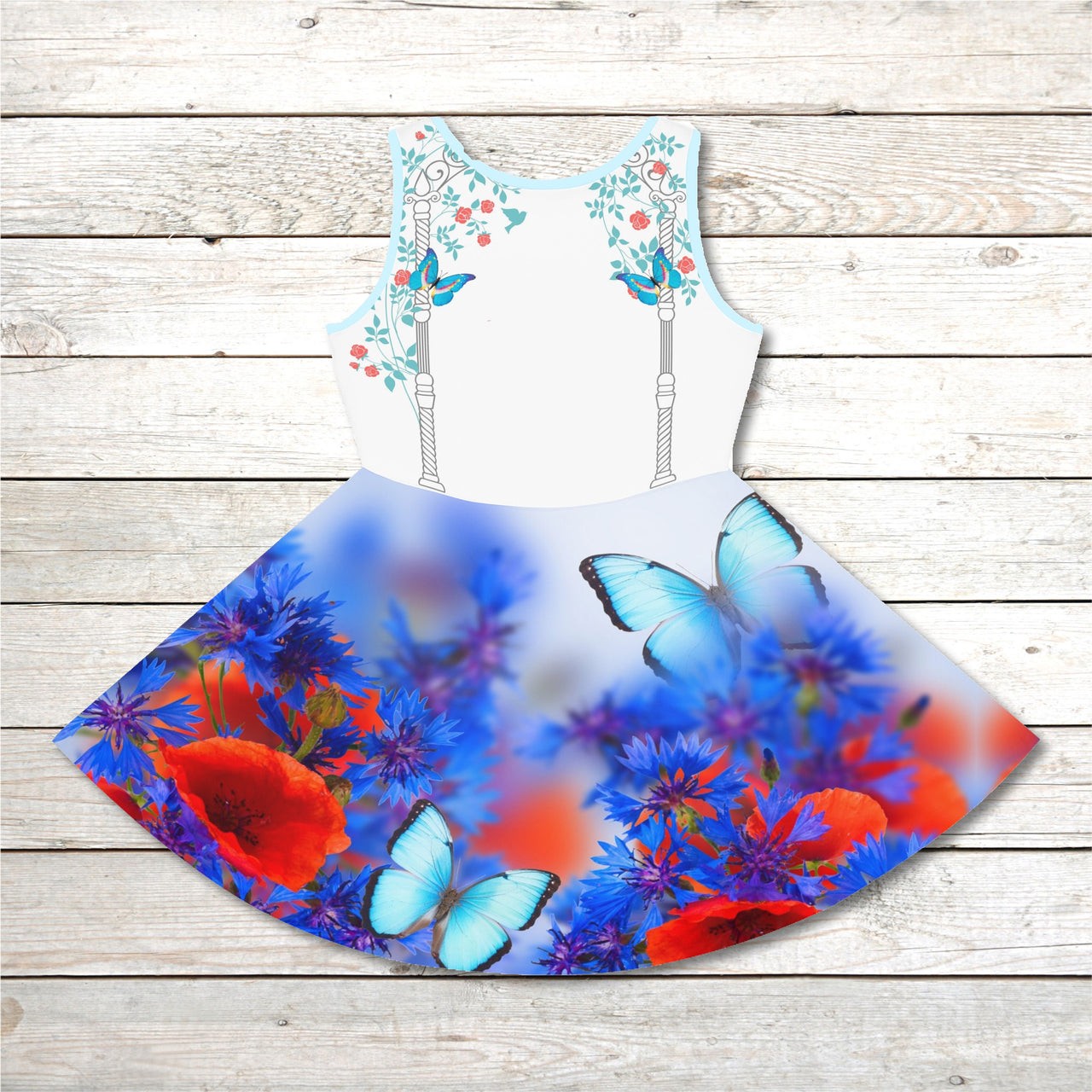 Girl's Sundress Butterfly Garden