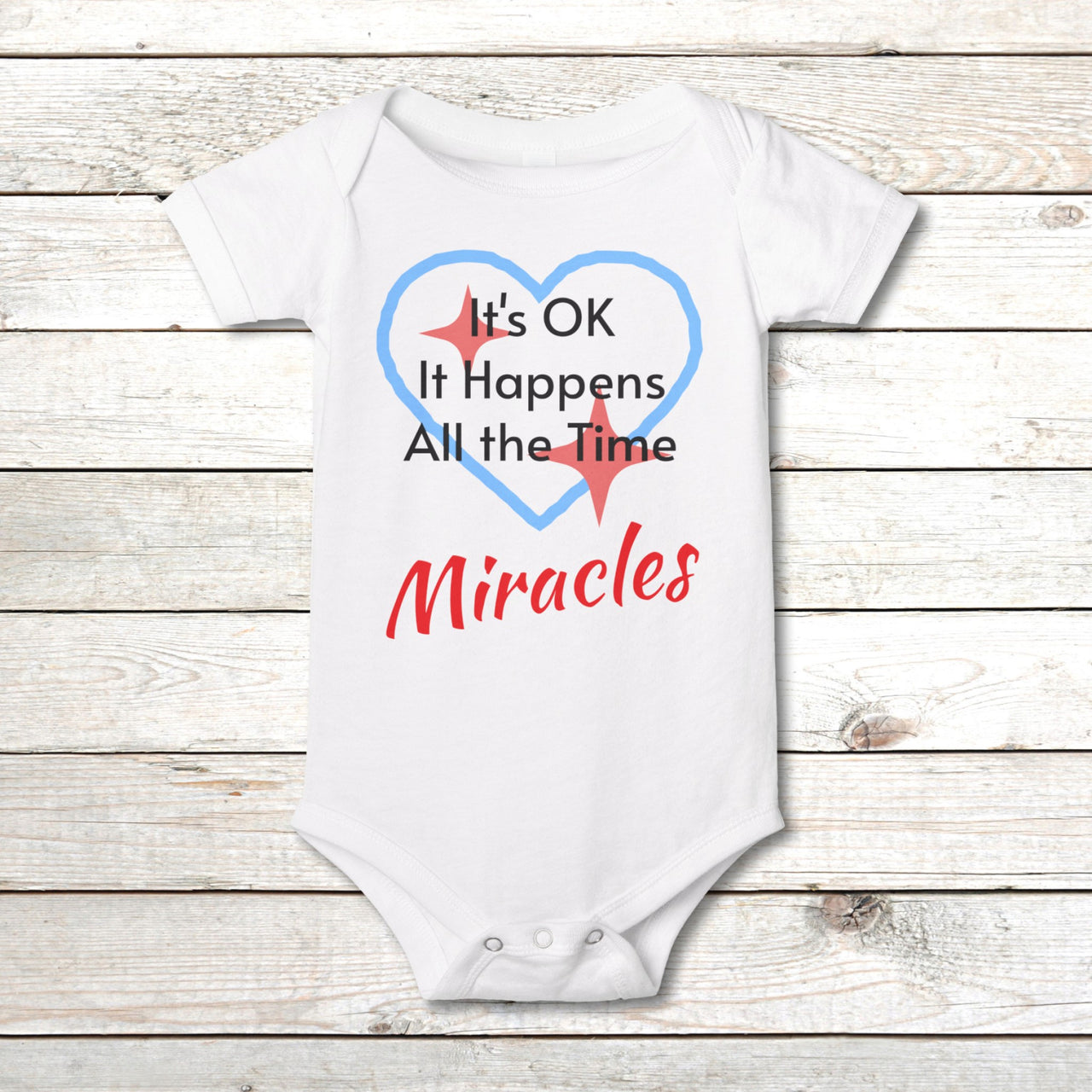 Bella+Canvas Baby Onesie, Miracles Happen