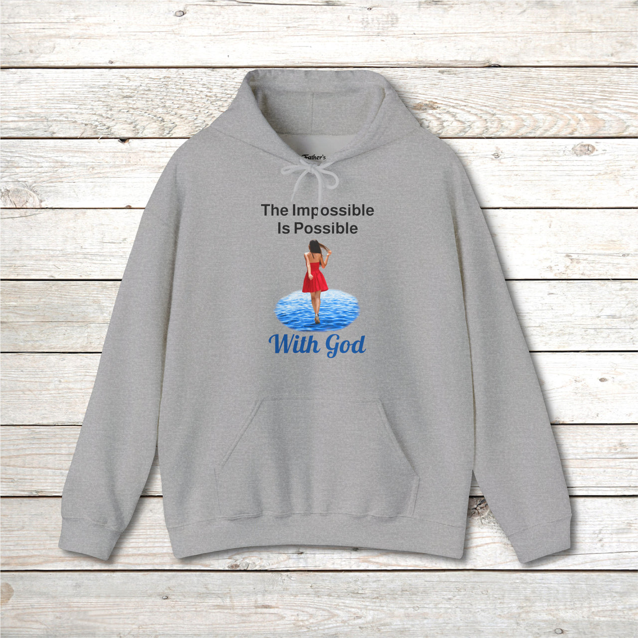 Gildan Adult Unisex Hoodie, Walk on Water Woman