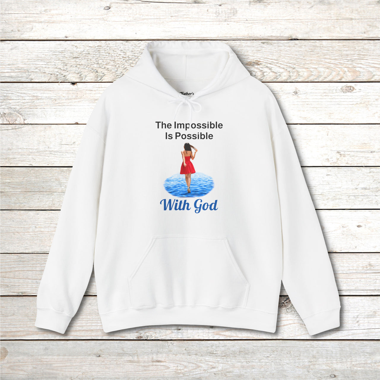 Gildan Adult Unisex Hoodie, Walk on Water Woman