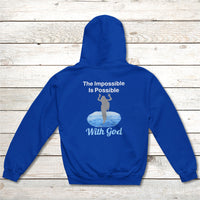 Gildan Youth Unisex Zip-Up Hoodie, Walk on Water Girl (Image on Back)