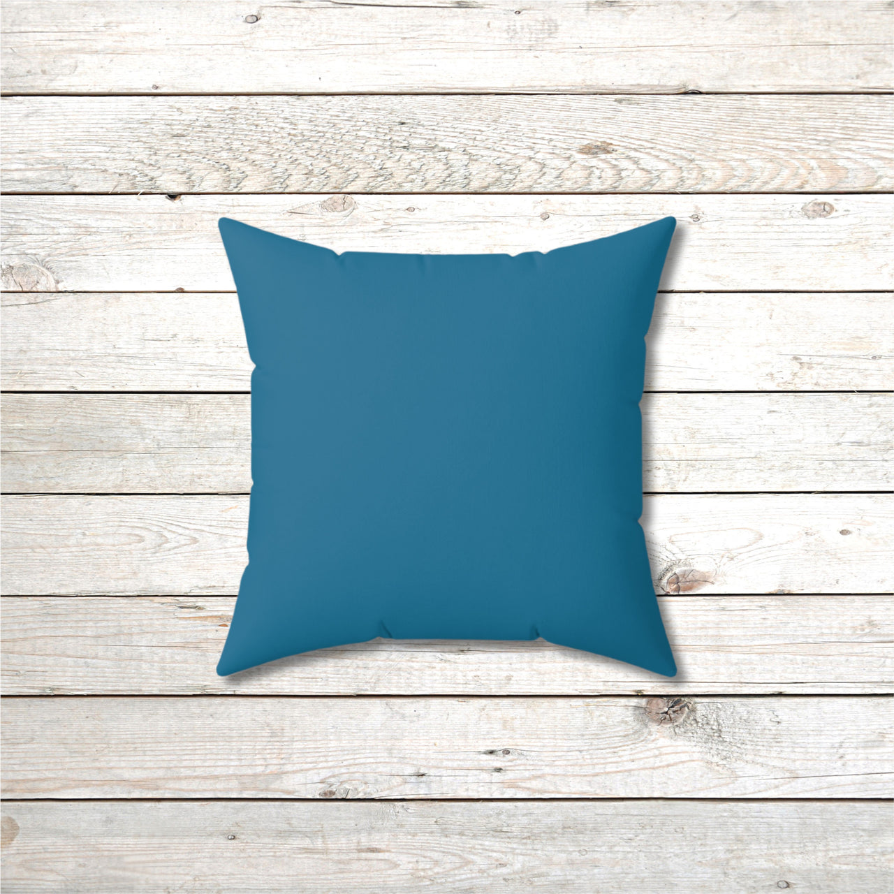 Reversible Throw Pillow, Walk on Water Man - Sea Blue Back
