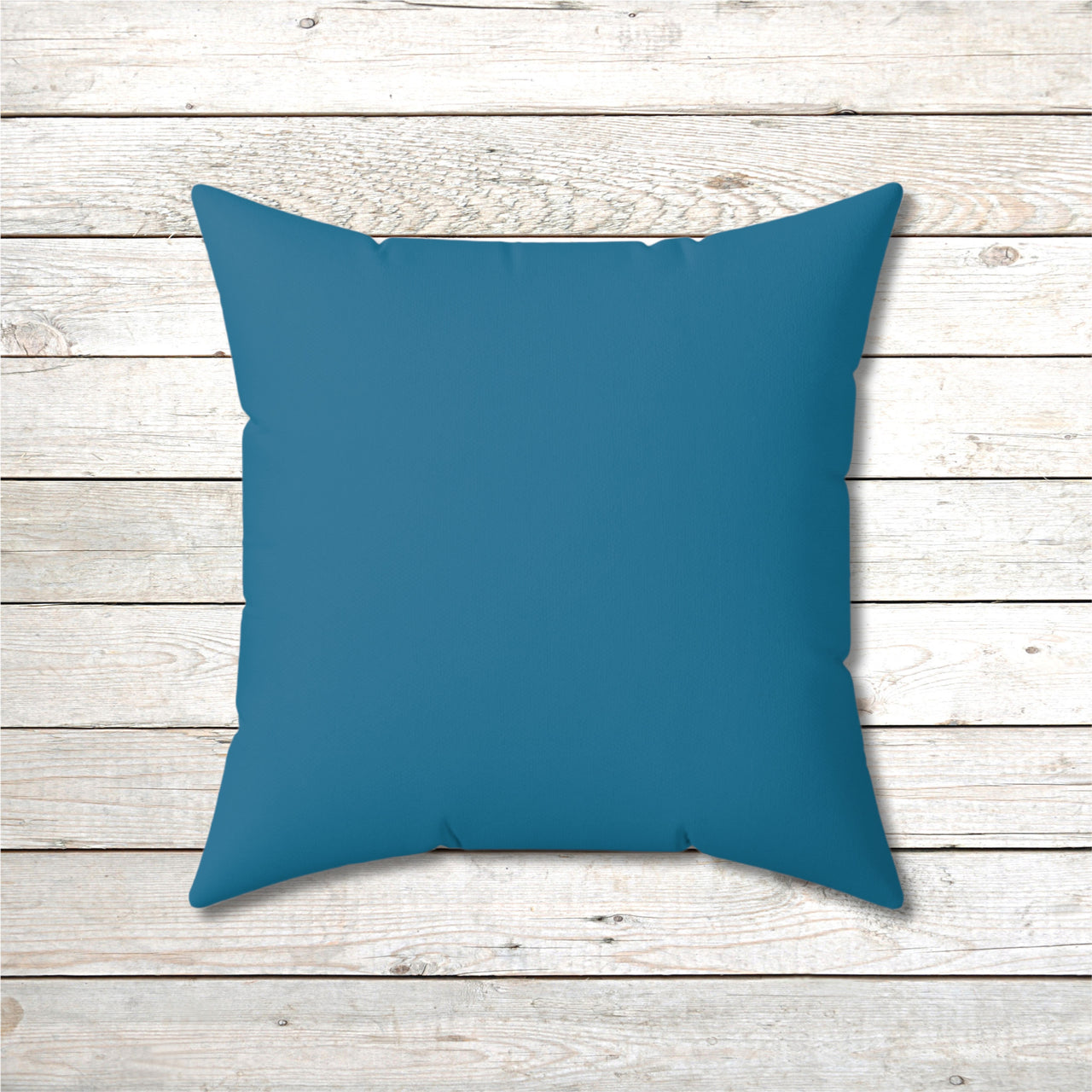 Reversible Throw Pillow, Walk on Water Woman - Sea Blue Back