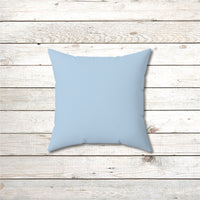 Reversible Throw Pillow, Leap of Faith - Light Blue Back