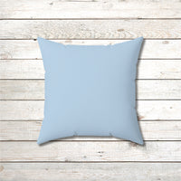 Reversible Throw Pillow, Leap of Faith - Light Blue Back