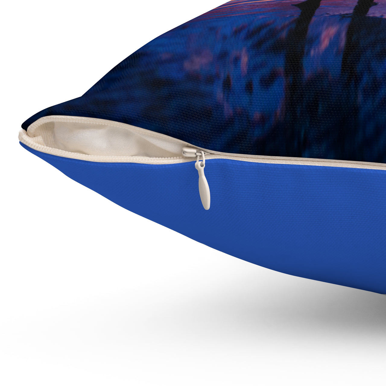 Reversible Throw Pillow, Follow the Father - Royal Blue Back