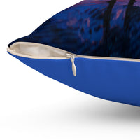 Reversible Throw Pillow, Follow the Father - Royal Blue Back
