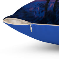 Reversible Throw Pillow, Follow the Father - Royal Blue Back
