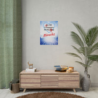 Inspirational poster with “Miracles Happen” design with the message 